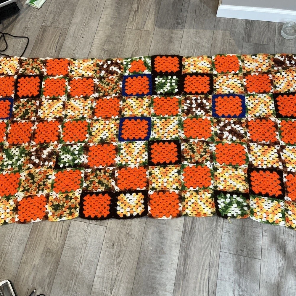 Handmade Crochet Granny Blanket Afghan Couch Throw 76x38